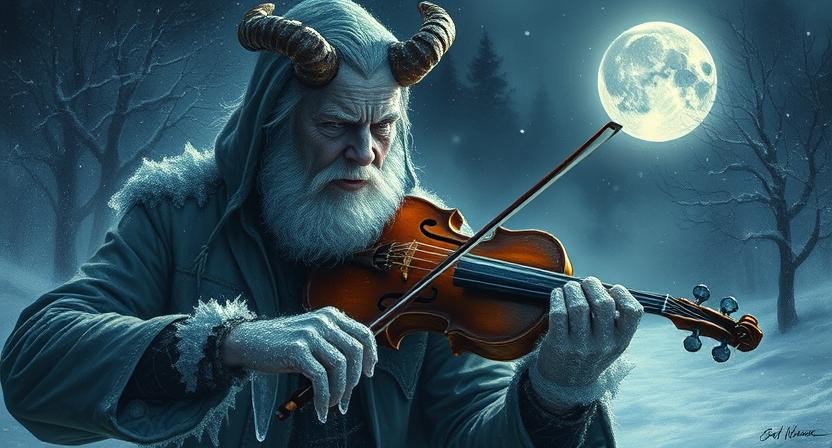 Frozen Devil Playing The Fiddle